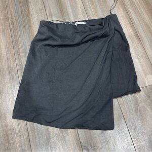 Zara Cotton Gray Asymmetrical Skirt Size Large NWOT